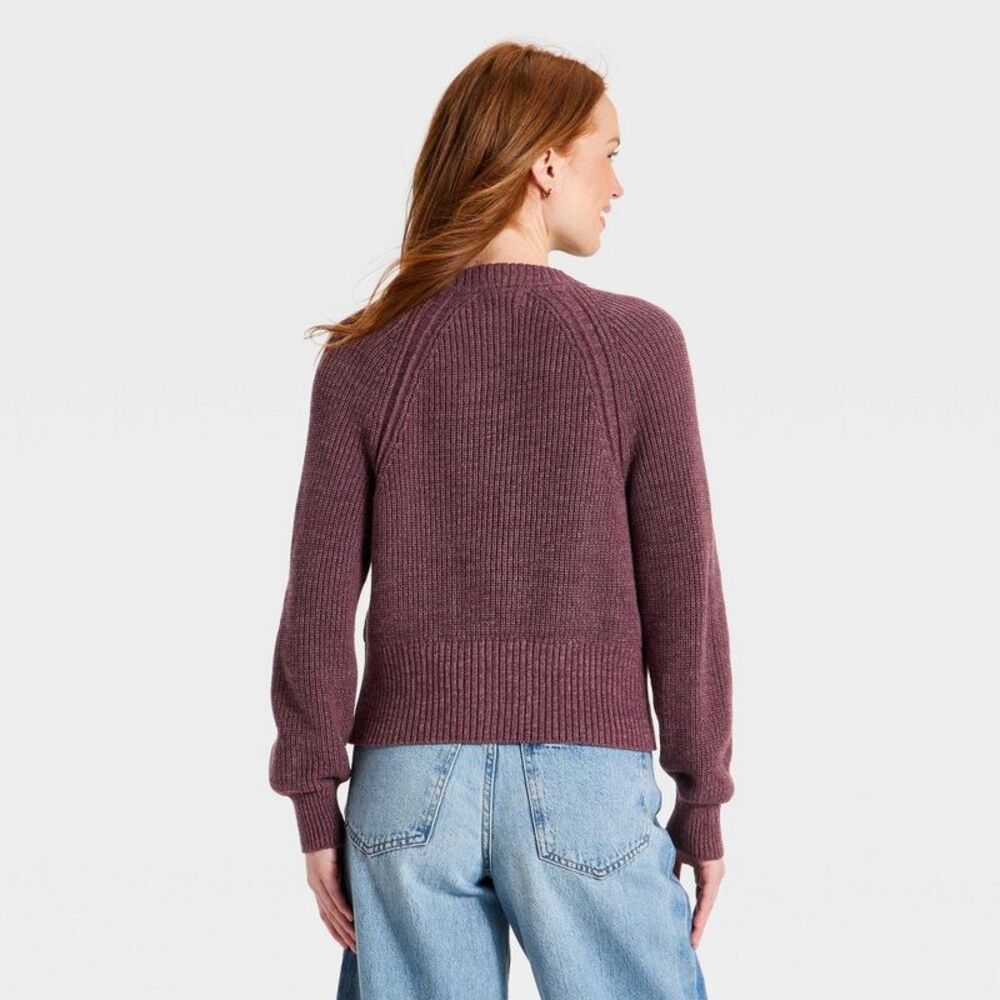 Women's Iconic Cotton Cardigan - Universal Thread Purple XL - Picture 2 of 3